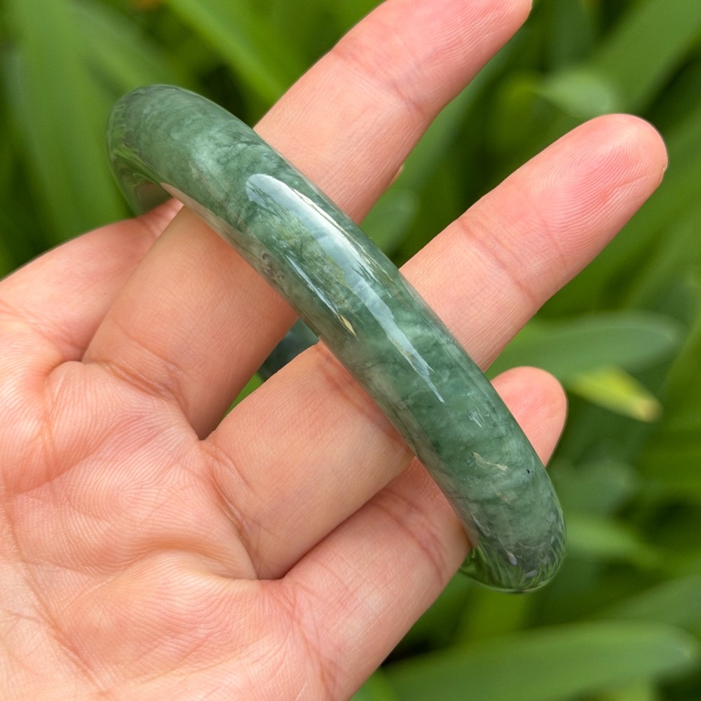 63mm inner diameter green xiuyu jade bangle 0733 - Picture 5 of 9